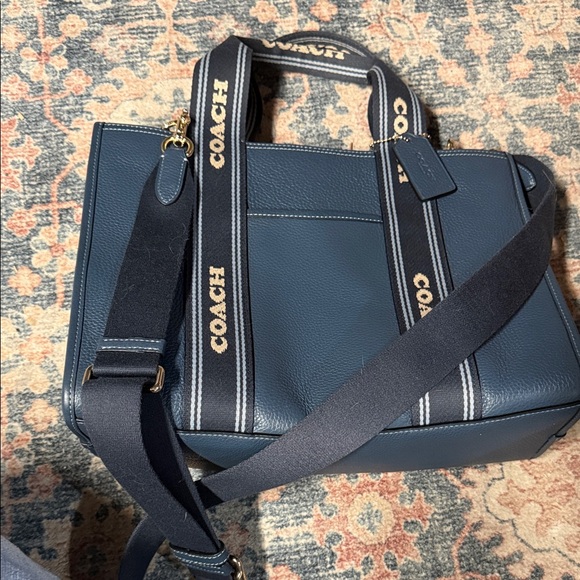 Coach Handbags - Coach Navy Leather with Logo Straps